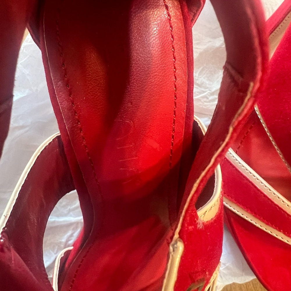 Red Liliana faux suede heels New Without Box - Picture 6 of 8